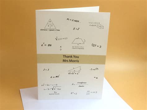 Math Teacher Card Maths Teacher Thank You Personalised Etsy New Zealand