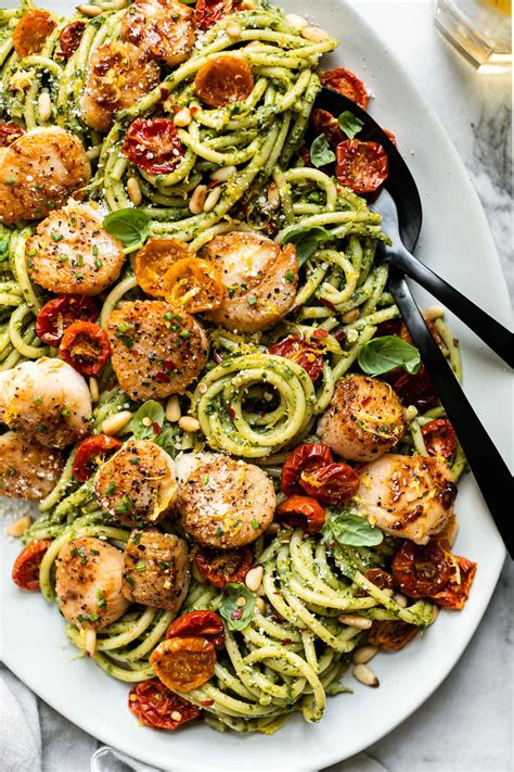 Seared Scallop Pesto Pasta Story Plays Well With Butter