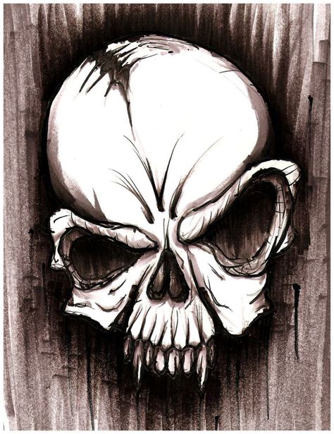 Awesome Pencil Drawings Of Skulls Skull Sketch By Hardart Kustoms On