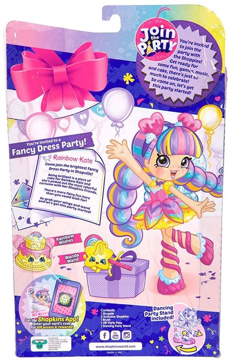 Shopkins Shoppies Party Dolls Rainbow Kate Fancy Dress Party