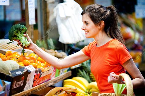 Woman Buying Food Stock Image C0313416 Science Photo Library