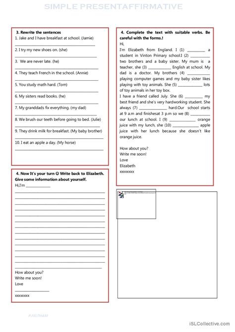 SIMPLE PRESENT AFFIRMATIVE English ESL Worksheets Pdf Doc