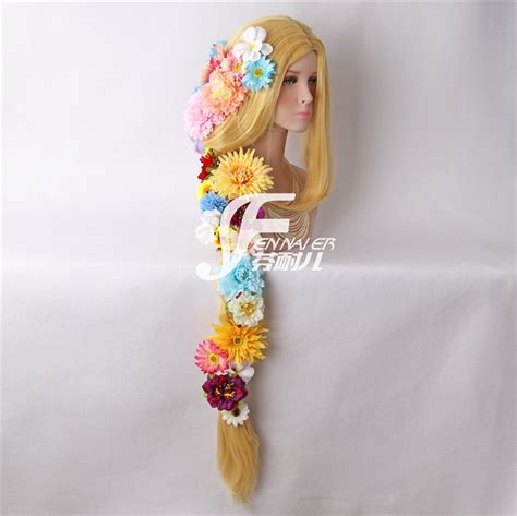 Free Shipping Tangled Princess Rapunzel Wig Cosplay Long Blonde Braid