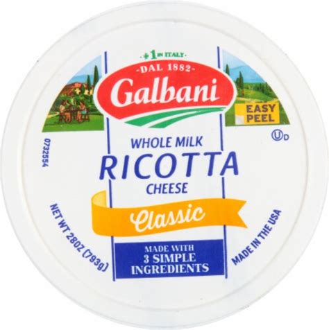 Galbani Whole Milk Classic Ricotta Cheese 28 Oz Kroger