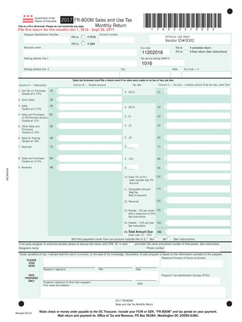Washington Dc Fr 800 Fill Out And Sign Online Dochub