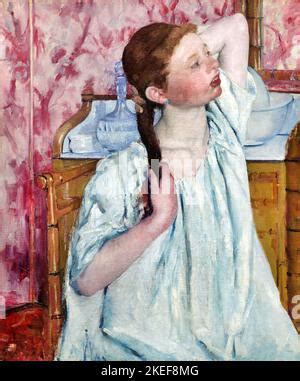 Cassatt Mary Girl Arranging Her Hair Stock Photo Alamy