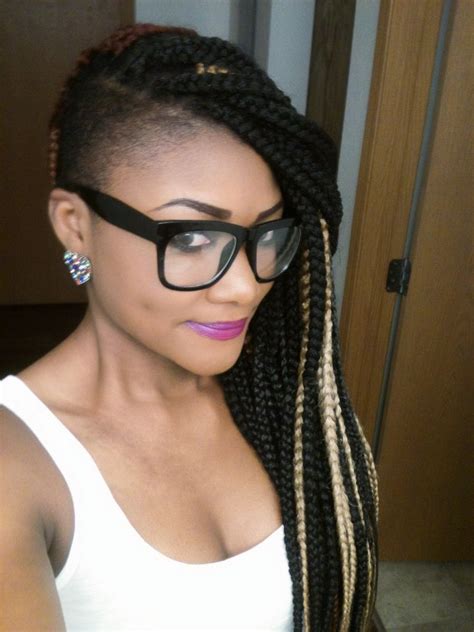 Box Braids With Shaved Sides My Next Style Hmm Shaved Side