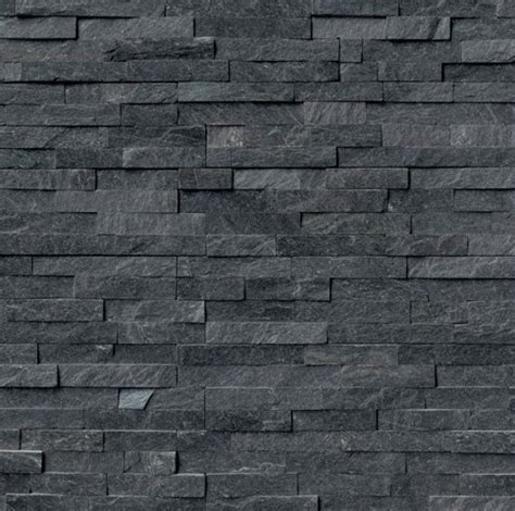 Everlasting beauty of split face stone veneers. Black Quartzite Ledger Panel Split Face, Sample ...