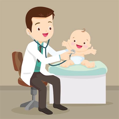 Premium Vector Pediatrician Doctor Examining Little Baby