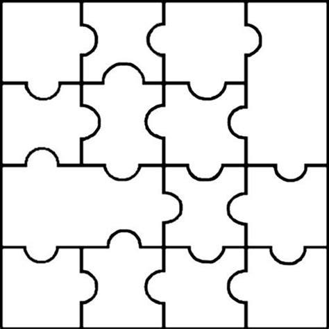 Blank Puzzle Template 14 Pieces Easy To Cut Learning For Littles
