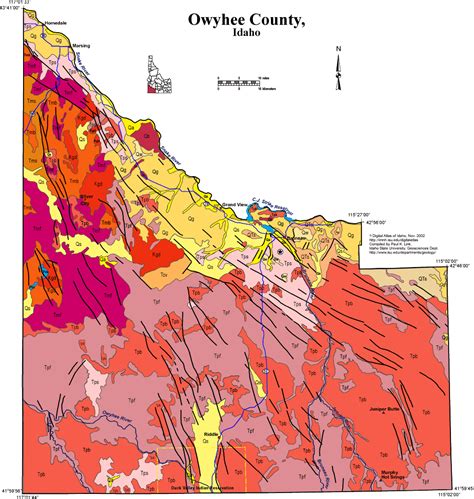 Geologic Map Of Owyhee County