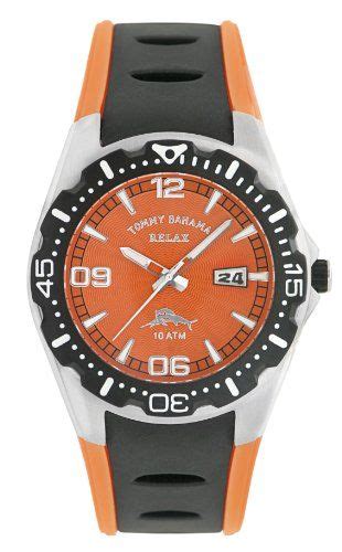 Tommy Bahama Relax Mens Rlx1154 Reef Guard Diving Bezel Orange Dial