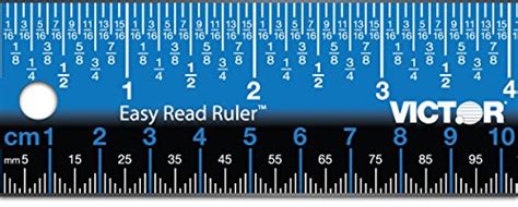 Inch marks are located, but we don't know what the marks between the 1 inch mark. Victor EZ18SBL Easy Read Ruler 18" Stainless Steel (Blue) - Buy Online in UAE. | Office Product ...