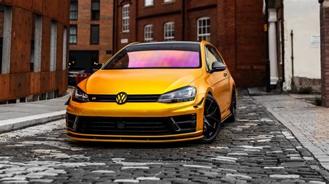 Posted by hd wallpaper on 29/12/2017 if you don't find the exact resolution. Road, Volkswagen Golf, Yellow, Car, Front View + Download ...