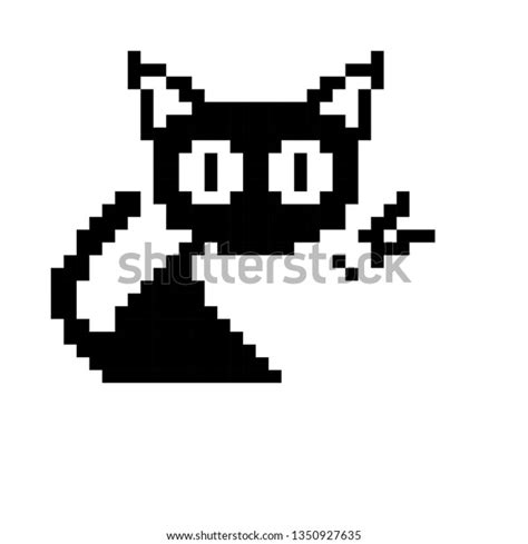 Pixel Art Cat Stock Vector Royalty Free 1350927635 Shutterstock