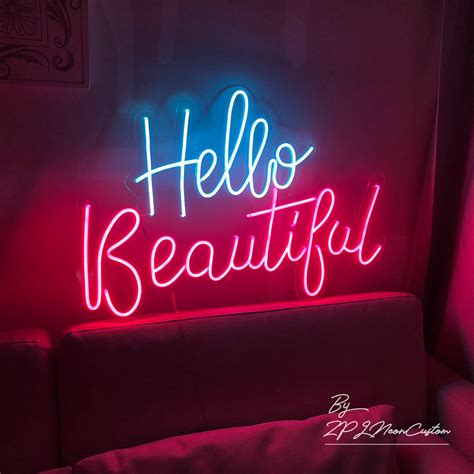 Hello Beautiful Led Neon Signs Custom Flex Led Neon Light Etsy