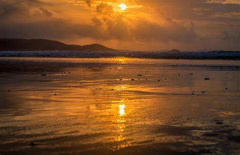 Free Picture Sunset Dawn Water Reflection Sun Dusk Beach Ocean Sea