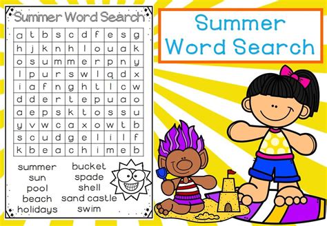Mash Class Level Free Summer Word Search