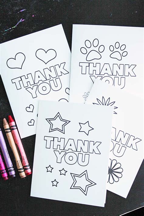 We have some free thank you cards, or posters, for you. Free Printable Thank You Cards for Kids to Color & Send | Sunny Day Family
