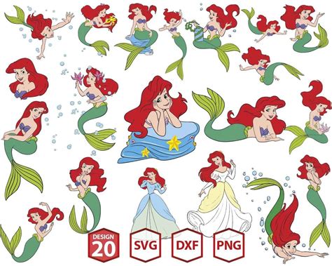 Ariel SVG, Disney Little Mermaid Princess SVG, Ariel Bundle Cricut