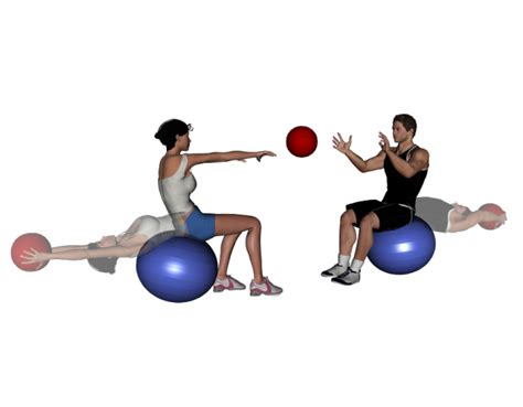 Stability Ball Partner Drill Medicine Ball Sit Up And Toss Stability