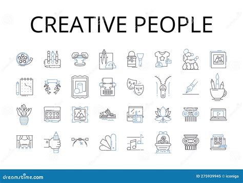 Creative People Line Icons Collection. Innovative Thinkers, Artistic