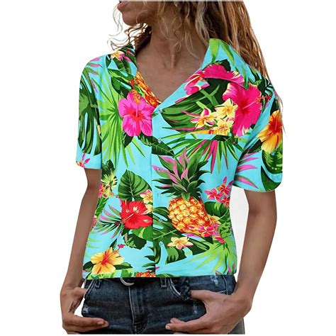 Hawaiian Print Shirts Women Beach Hawaiian Shirt Women Hawaiian