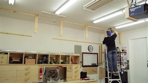 Typical racks come in 4×8 or 3×6 sizes, though more varieties are available. Ceiling-Supported Garage Shelves : BeginnerWoodWorking