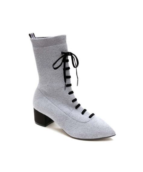 Knit Lace Boots Grey Blog Knak Jp