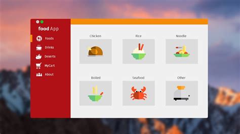 Designing A Modern Flat Desktop Application Of A Fast Food Restaurant