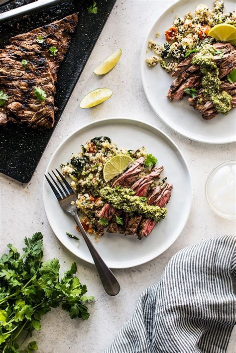 Season with a good pinch of salt and pepper. Grilled Skirt Steak with Cilantro Pesto | Recipe | Skirt ...