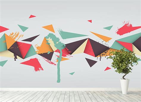 Abstract Texture With Triangles Wall Mural Wallpaper Canvas Art Rocks
