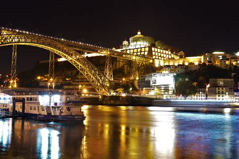 The Douro River In Porto And Dom Luis I Bridge At Night Our Big Fat