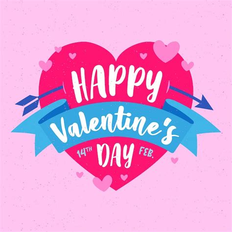 Feliz Día De San Valentín Letras Con Corazón Vector Gratis