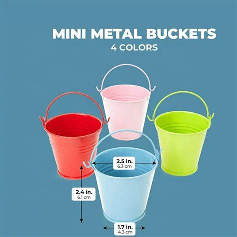 Mini Metal Tin Buckets With Handle Colorful Pail For Easter Party