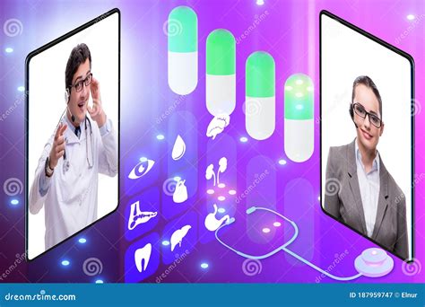 Telemedicine Concept With Remote Diagnostics And Consultation Stock