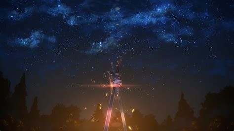 Wallpaper Night Anime Sky Sword Art Online Weapon Stars Sword
