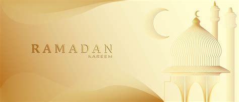 Golden Ramadan Kareem Background With Space For Banner Design Vector Art At Vecteezy