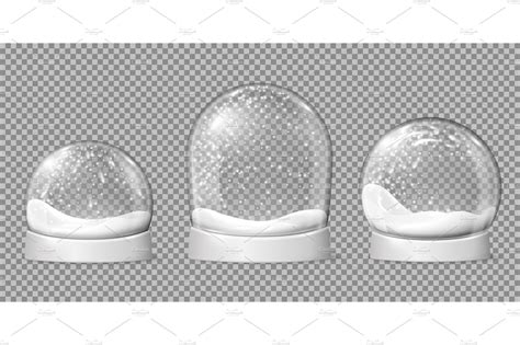 Empty Snowballs Snow Globe Vector Graphics ~ Creative Market