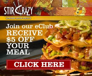 Just bookmark our website and grab all the stircrazy.com deals. Stir Crazy $5.00 OFF Coupon - I Crave Freebies
