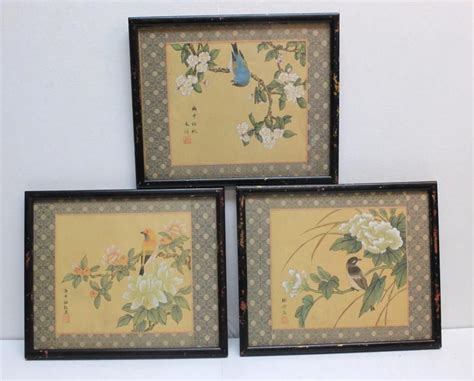 Japanese Bird Vintage Japanese Silk Painting Birds Painting Antique