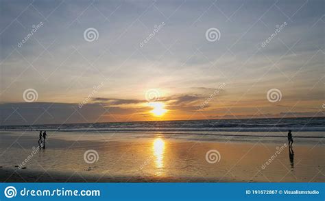 Light Yellow Sunset Beach Paradise White Sandy Dramatic Ocean Gray Sky