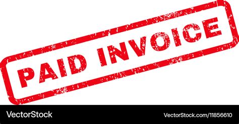 Paid Invoice Rubber Stamp Royalty Free Vector Image