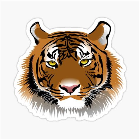 Tiger Face Illustration Sticker By Buddyraytn Redbubble