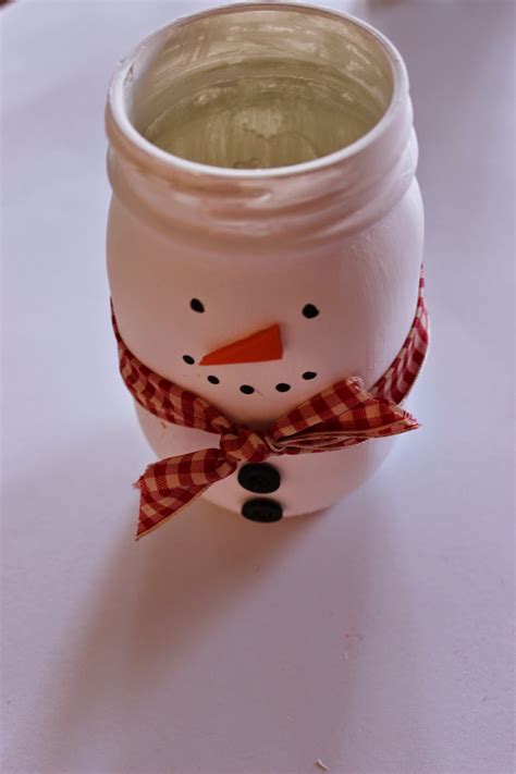 Painted Mason Jar Snowman Craftt I Dig Pinterest