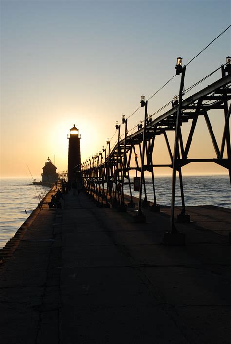Grand Haven Pier Head And Lighthouse Grand Haven Michigan Photo