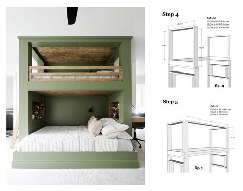 Built In Bunk Bed Plan Plank And Pillow
