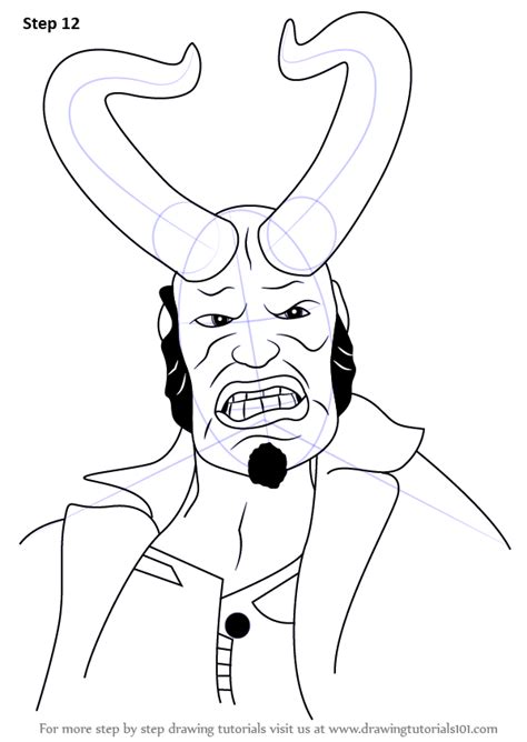Learn How To Draw Hellboy With Horns Hellboy Step By