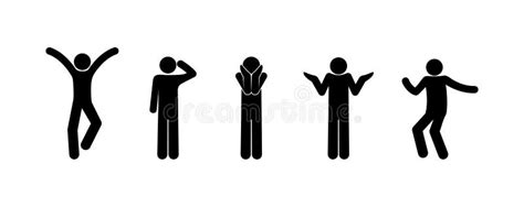 Stick Figure People Various Poses Of A Person Stock Vector