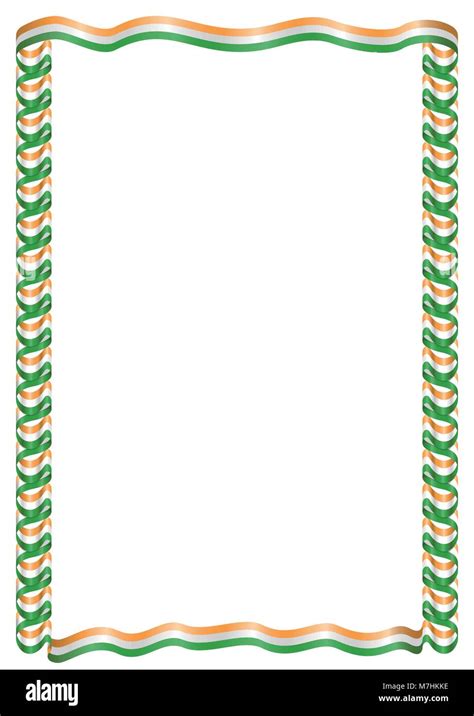 Frame And Border Of Ribbon With The Colors Of The India Flag Stock